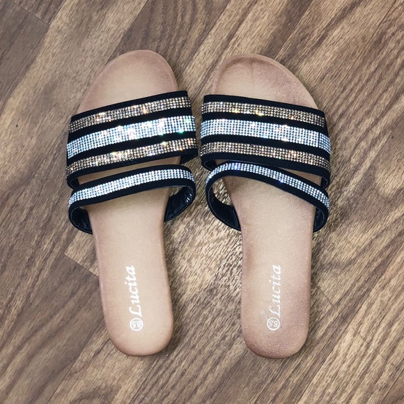 Shoes - Rhinestone Sandals 6.5